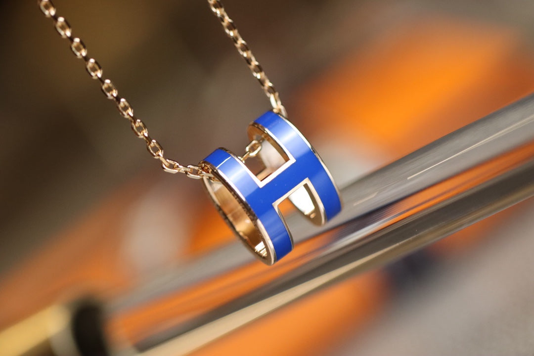 Hermes Pop H Pendant Pink Gold