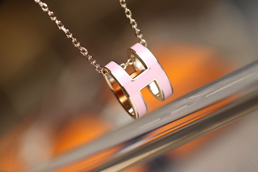 Hermes Pop H Pendant Pink Gold
