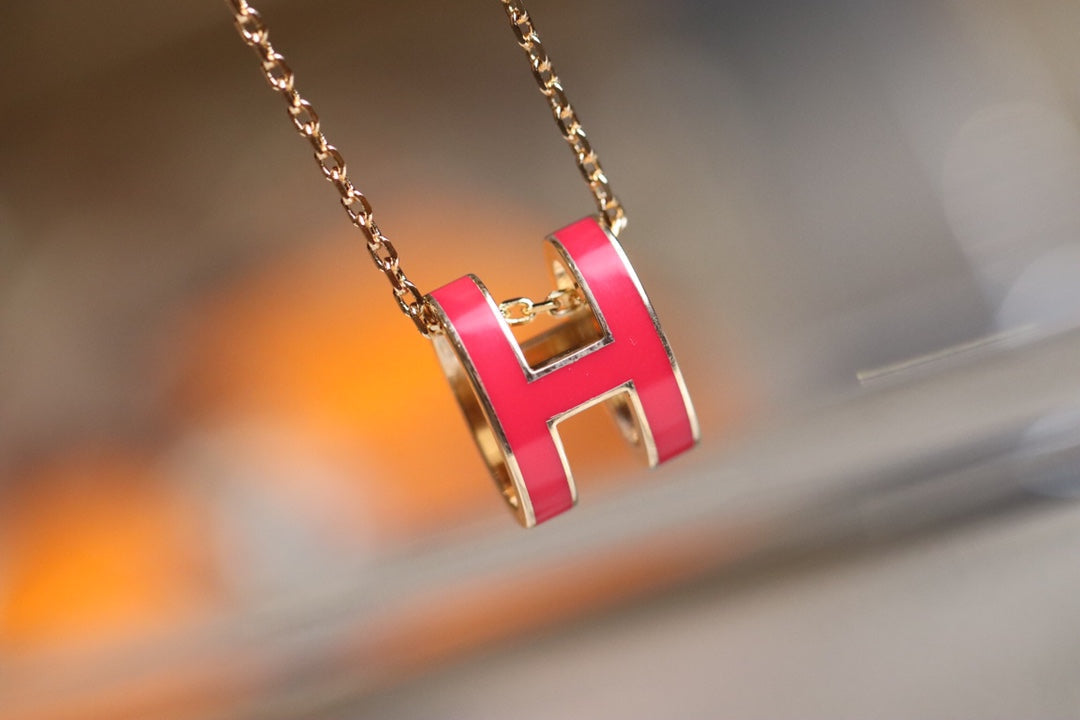 Hermes Pop H Pendant Pink Gold