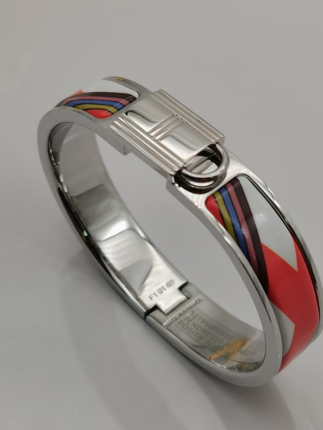 Hermes H Lock Multicolor Bracelet 12MM