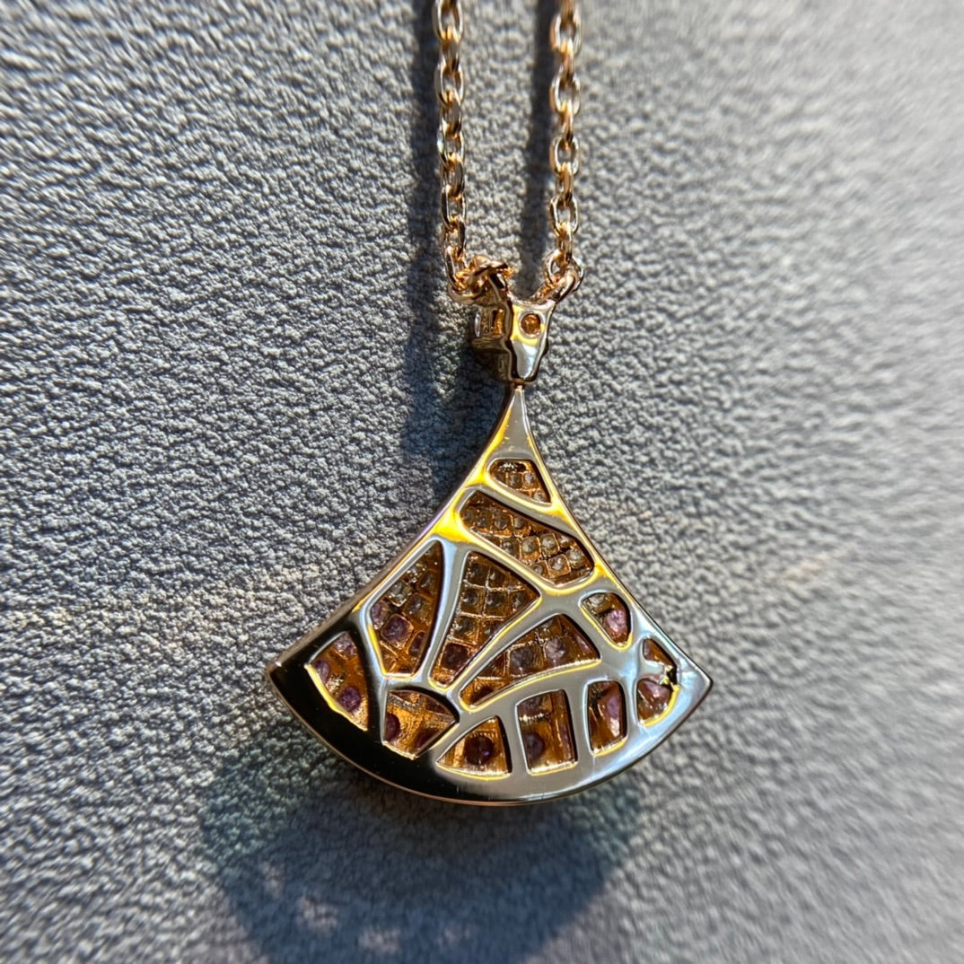 Bvlgari Dream Pink Cubic Zirconia Paved Necklace
