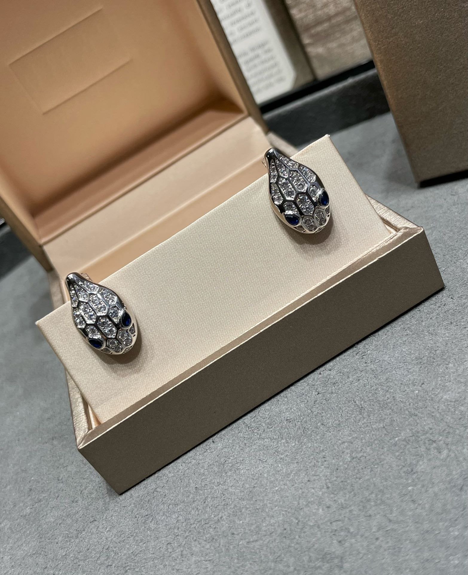 Bvlgari Serpent Cubic Zirconia Stud Earrings