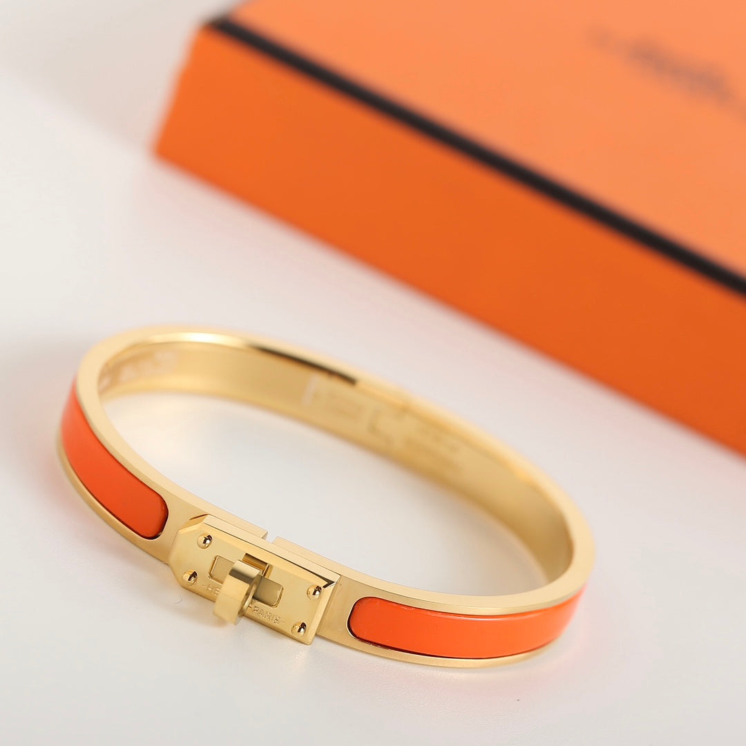Hermes HM Kelly Orange Bracelet