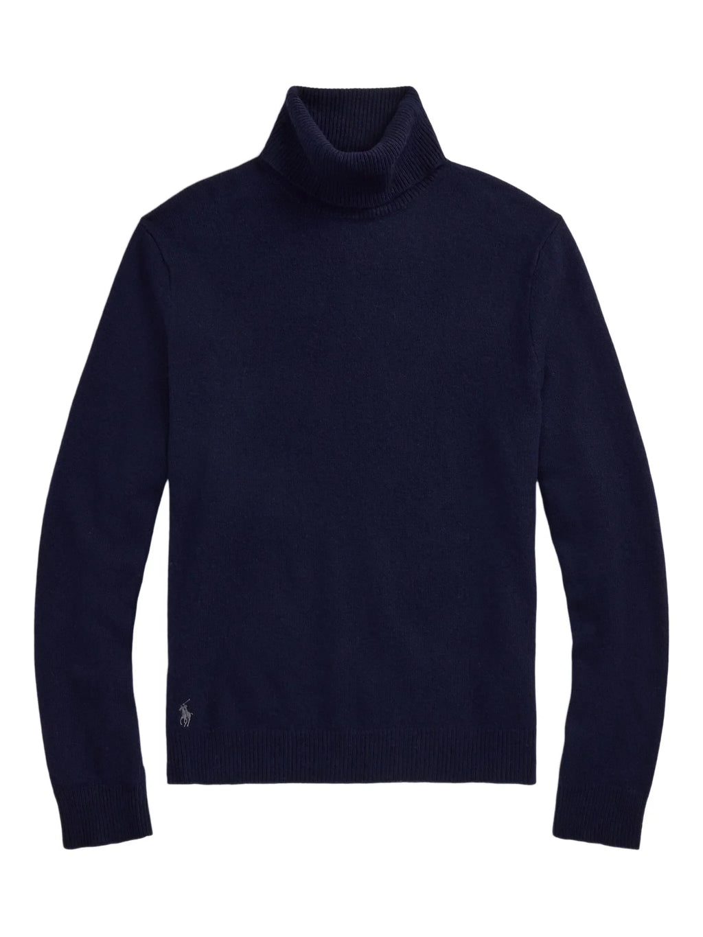 RALPH LAUREN Wool-Cotton Roll Neck Jumper Hunter Navy