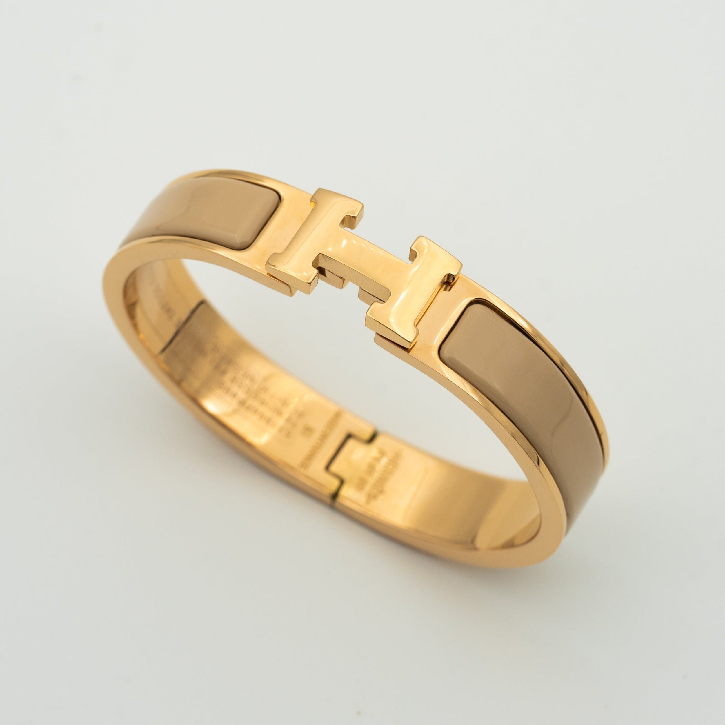 Hermes H Elegant Beige Bracelet