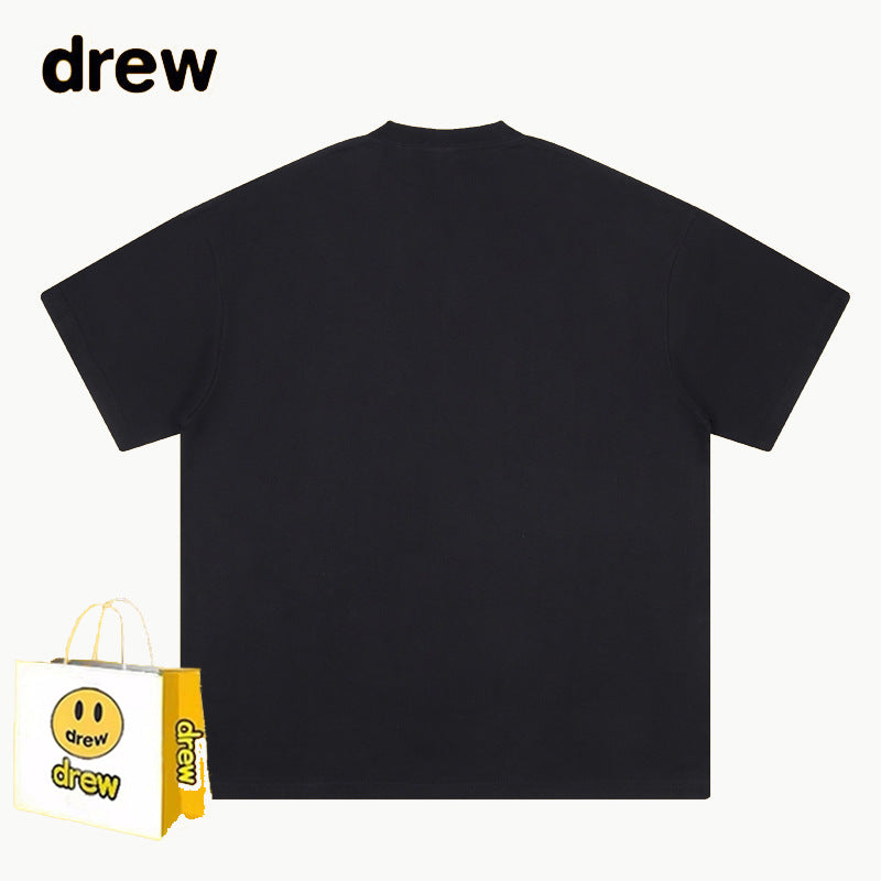 Drew T-shirts Funny Smiling Face Short Sleeve Printed T-shirt