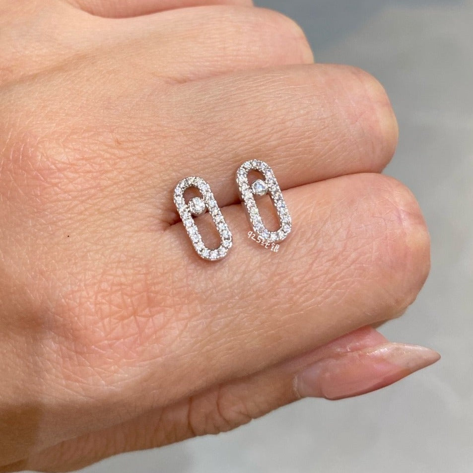 Messika Move Uno Paved Cubic Zirconia Earrings
