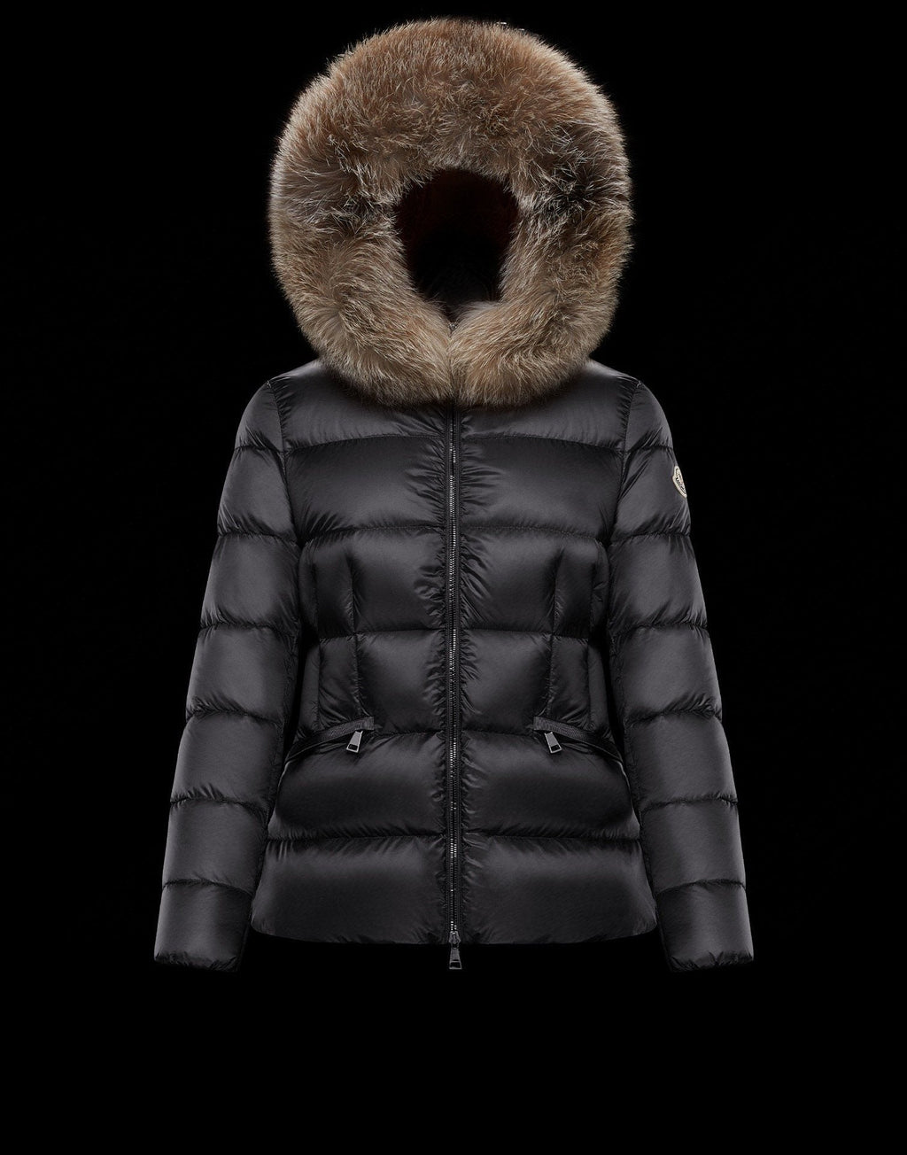 Moncler Fur-Trim Belted Puffer Coat — hero