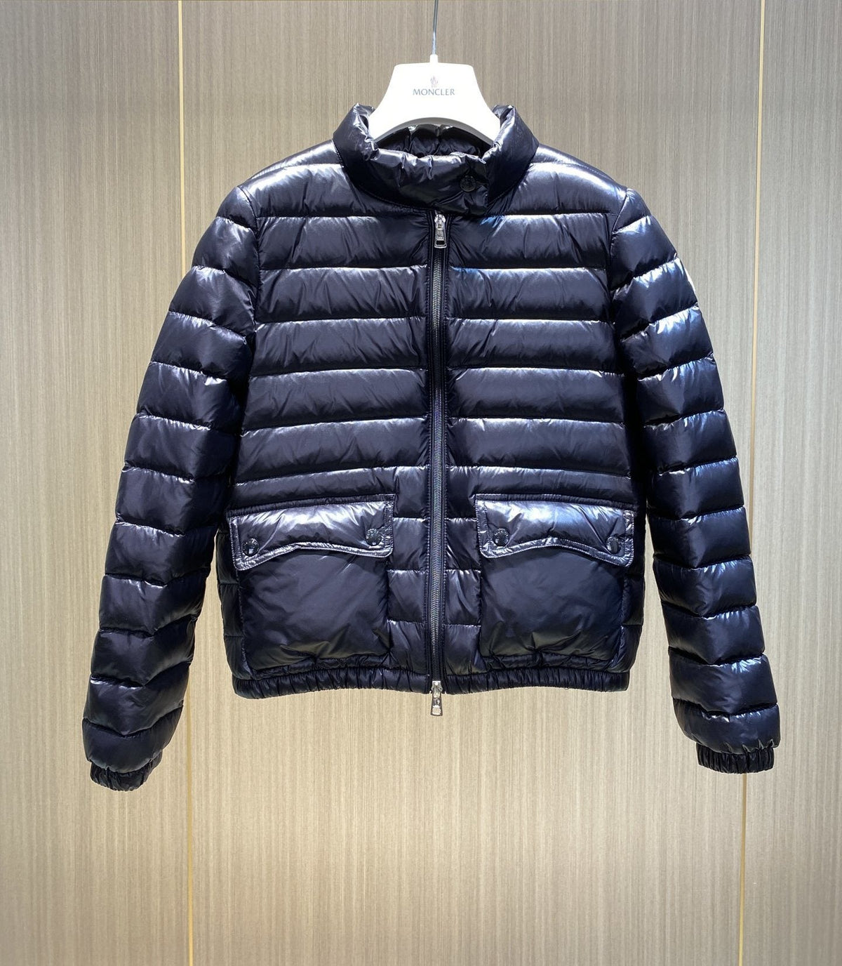 MONCLER Women's Quilted Stand-Collar Short Down Jacket — front