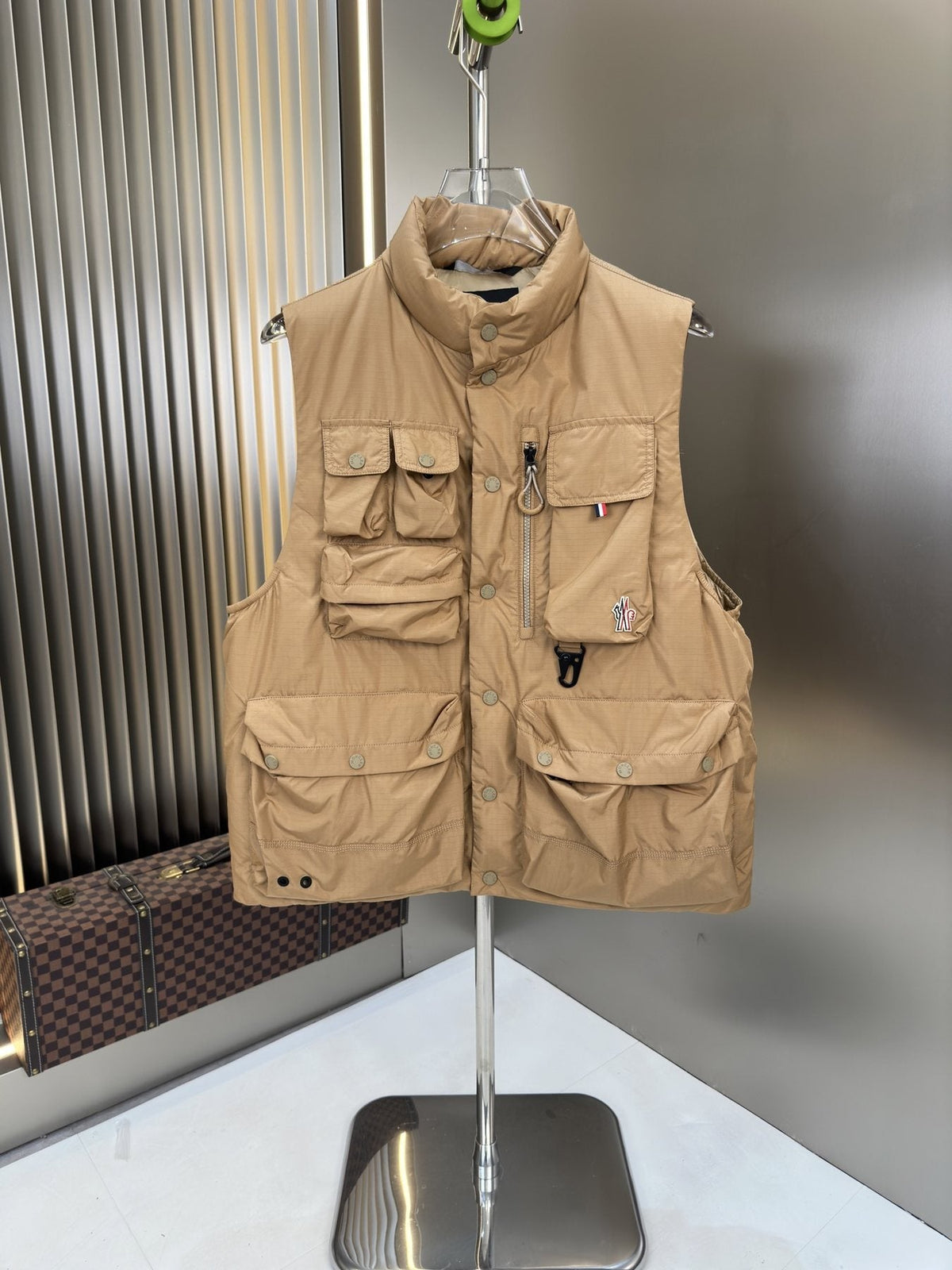 Moncler Quilted Utility Down Vest — front
