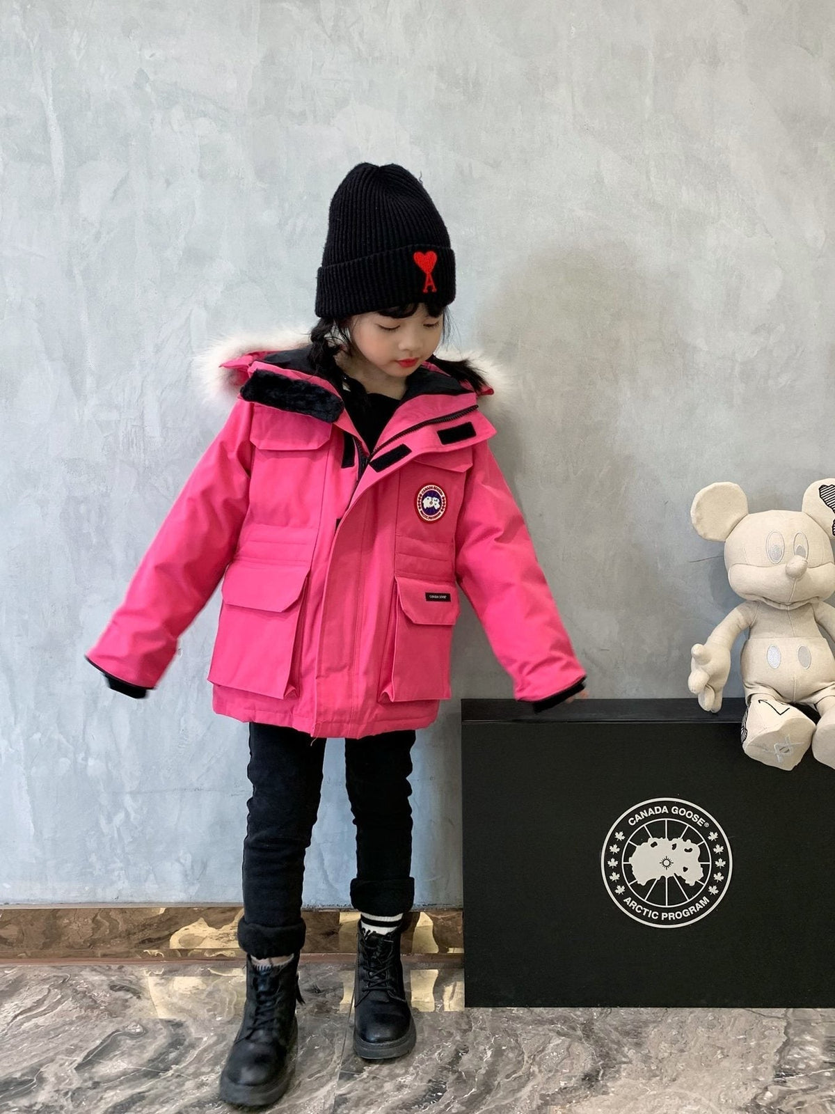 Canada Goose Kids' Fur-Trim Hooded Down Jacket — front