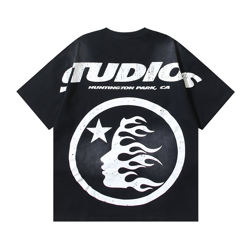 HELSTAR Distressed Graphic Short-Sleeve T-Shirt — back