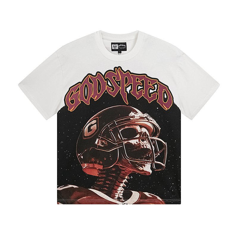 Godspeed Football Skeleton Graphic T-Shirt — hero