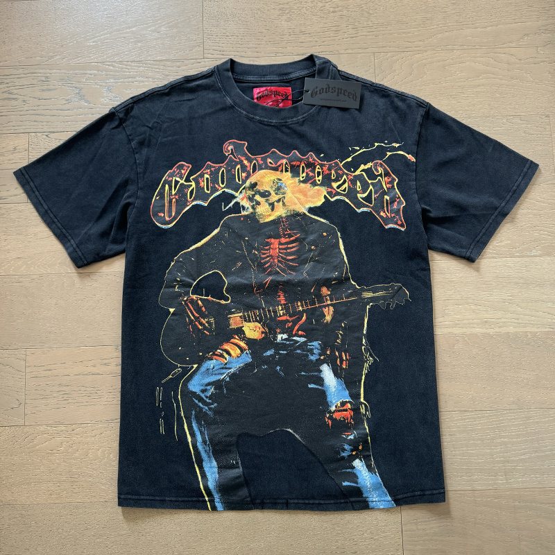Godspeed Skeleton Guitar Graphic T-Shirt — front
