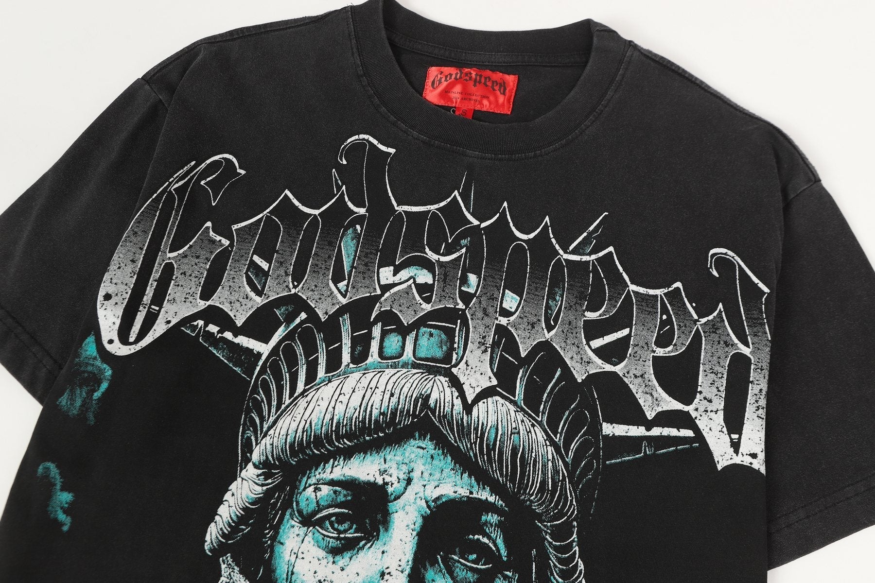 Godspeed Statue of Liberty Graphic T-Shirt — detail