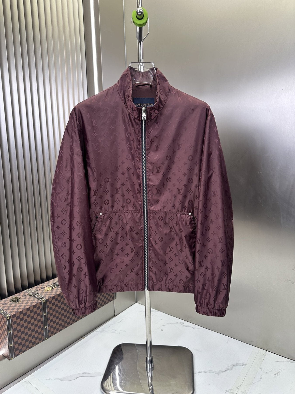 LV All-Over Monogram Zip-Front Jacket — front