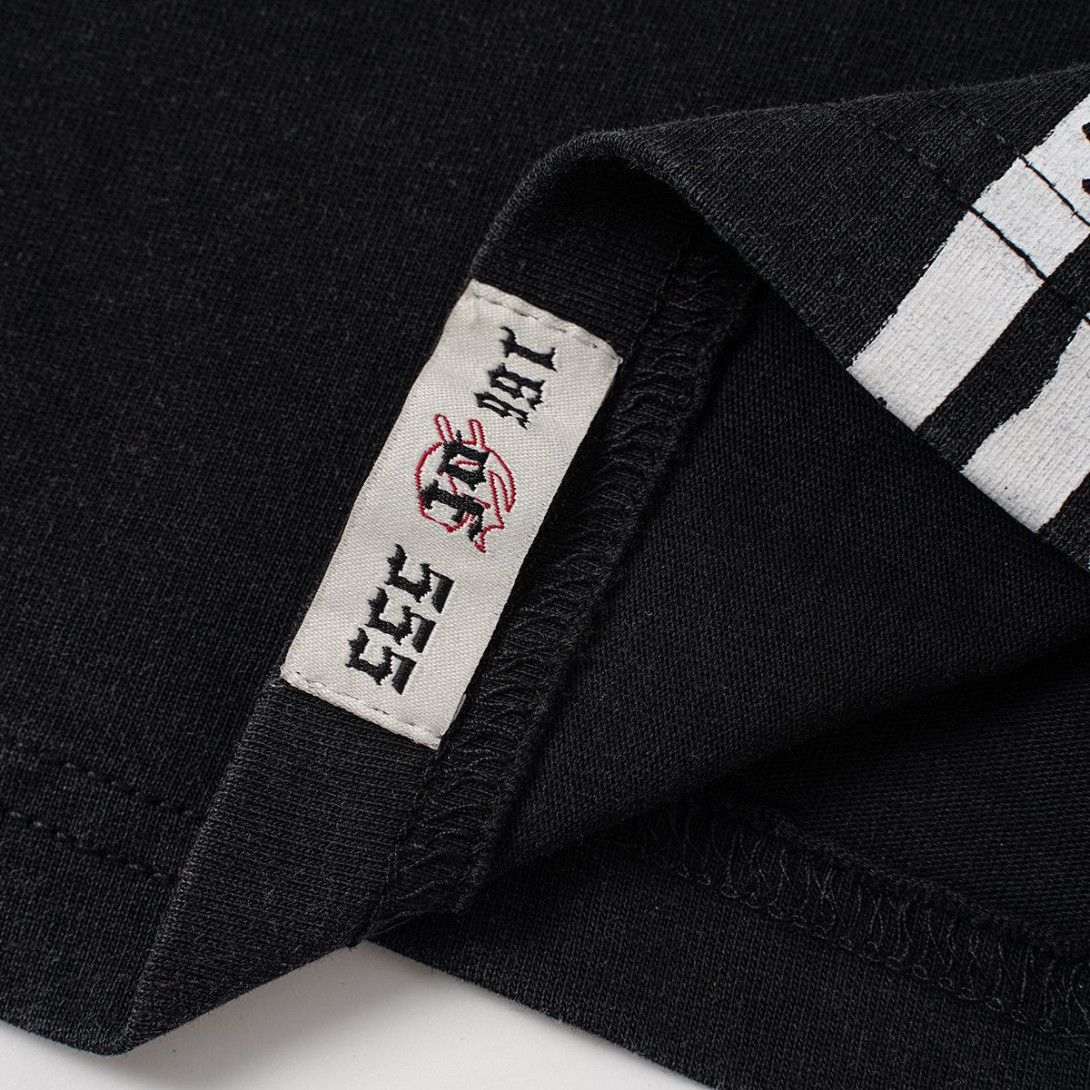 Godspeed Washed Black Distressed Graphic T-Shirt — neck_label