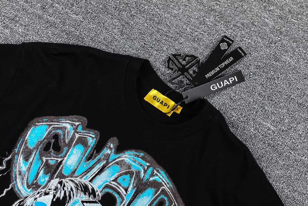 GUAPI Blue Graphic Short-Sleeve T-Shirt — hang_tag