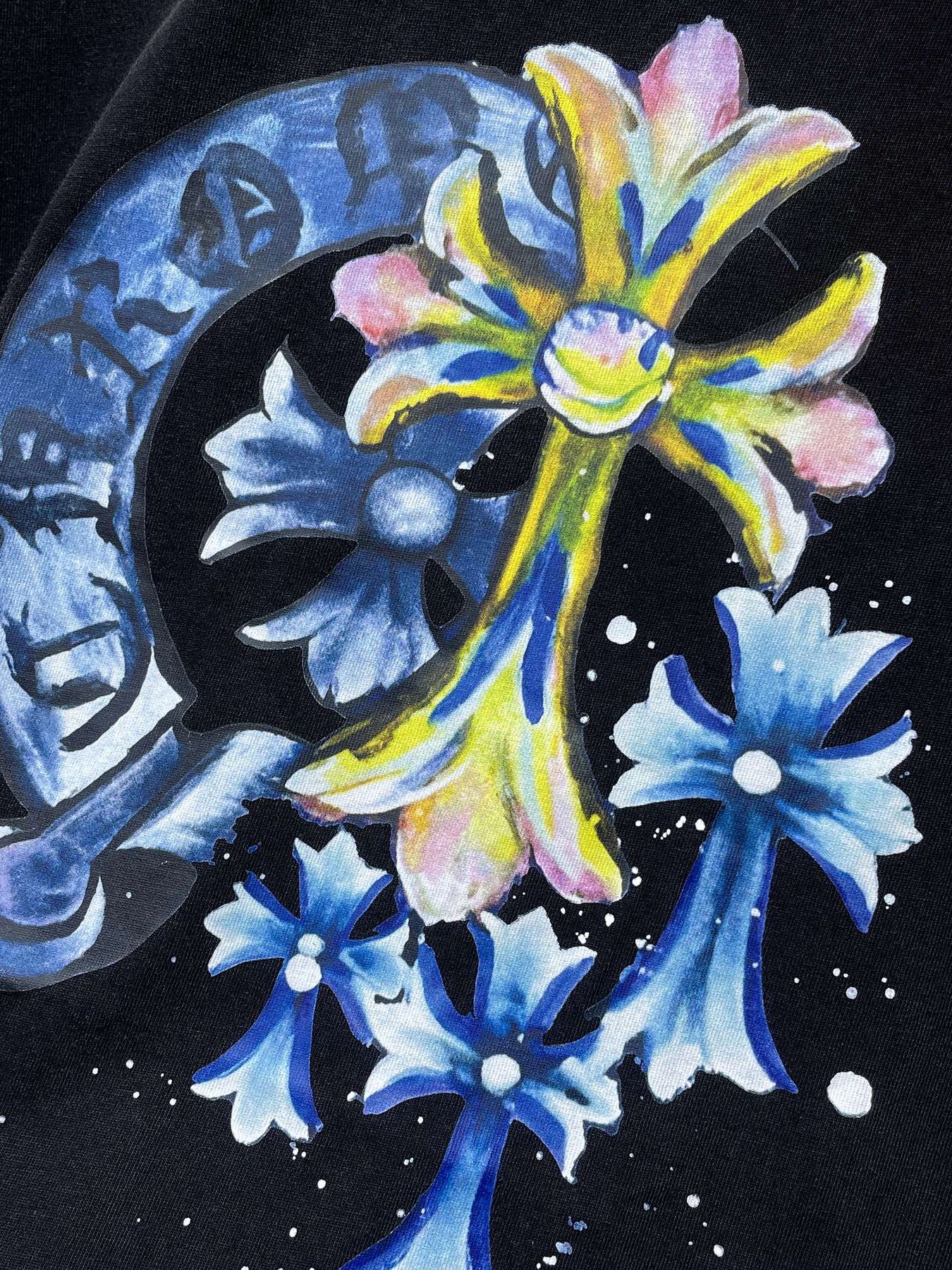 Chrome Hearts Colorful Horseshoe Cross Graphic T-Shirt — detail
