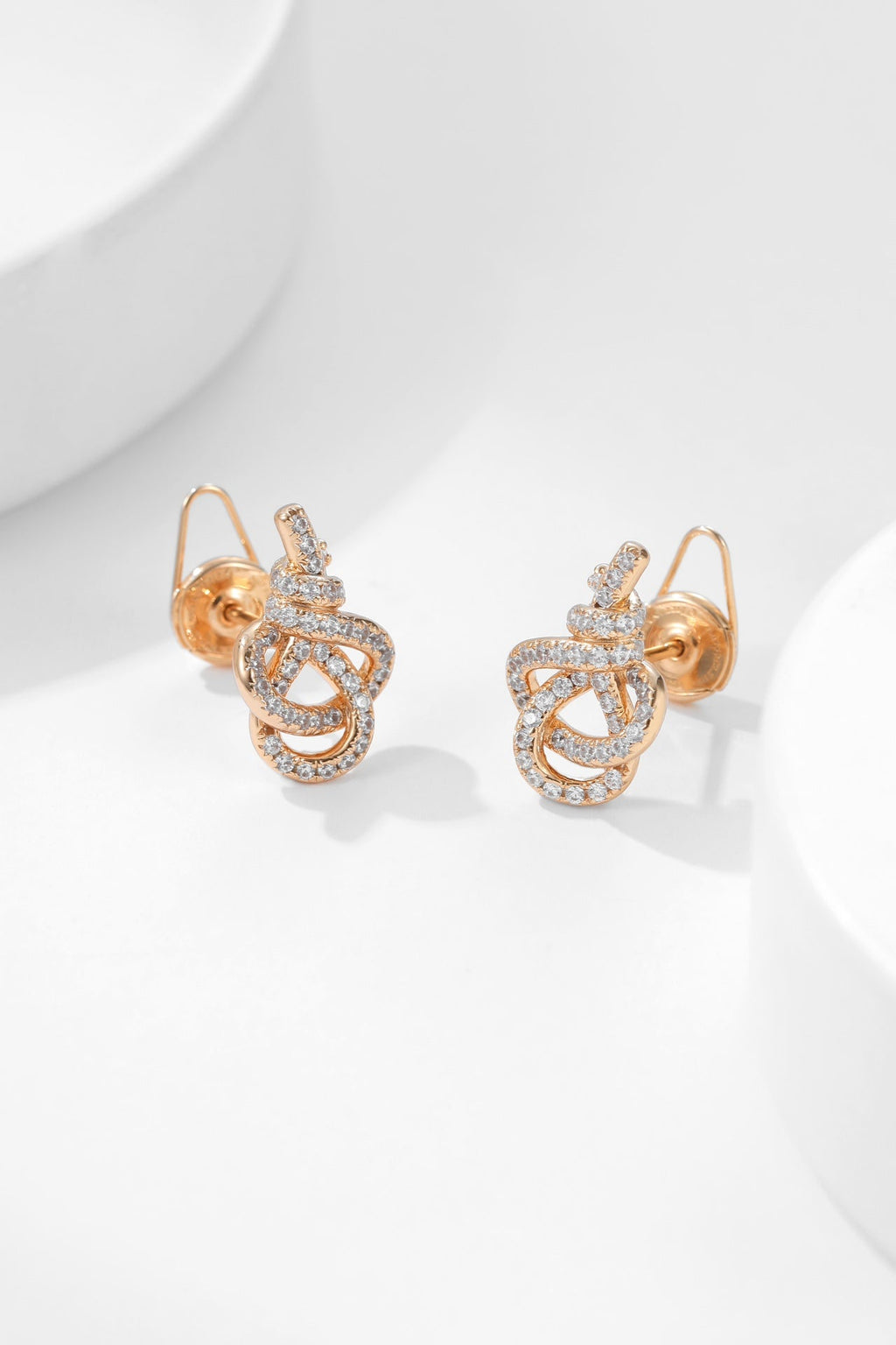 Tiffany Tiffan Key Woven Cubic Zirconia Earrings