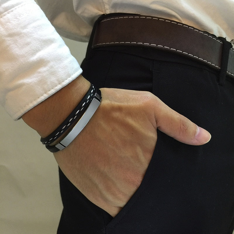 Kitikonti Leather & Stainless Steel Bracelet